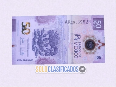 50 pesos es el valor de este billete del ajolote del año 2022. Si... 