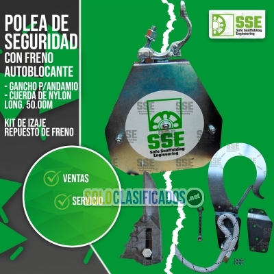 POLEA DE SEGURIDAD PARA ANDAMIOS CAPACIDAD 50 KG...
