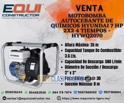 Venta motobomba autocebante de químicos hywq2070... 