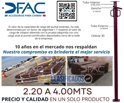 PUNTAL METALICO REFORZADO DFAC DE 220 A 400CMS... 