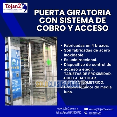 Solo Clasificados - PUERTAS GIRATORIAS CON SISTEMA DE COBRO Y ACCESO - imagen: 1