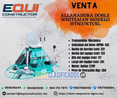 Venta Allanadora Doble Whiteman en CDMX... 