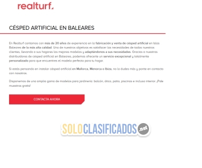 Solo Clasificados - Distribucion e instalacion de Césped Artificial en Mallorca Realturf - imagen: 1