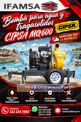 Solo Clasificados - Motobomba Tragasólidos Diésel CIPSA MQ600 de 6