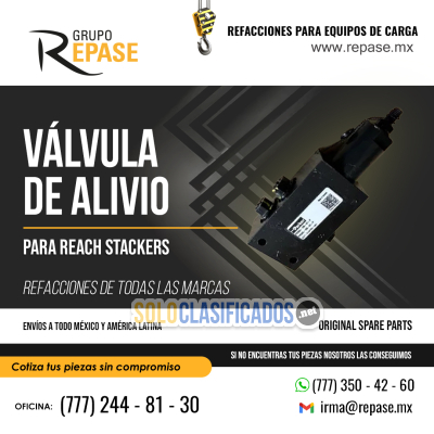 VÁLVULA DE ALIVIO PARA REACH STACKER repase...