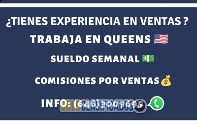 Se solicita  vendedor para trabajar en Queens... 