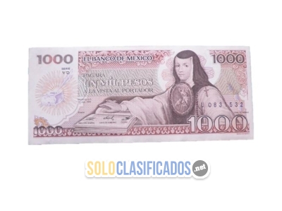 Billete de colección de 1000 pesos con Sor Juana de Asbaje. Nuevo... 