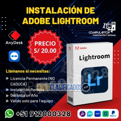 Instalación Remota Adobe Lightroom para Fotografías... 