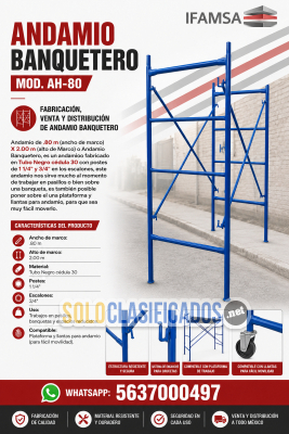 Andamio Banquetero Mod AH80     en Puebla...