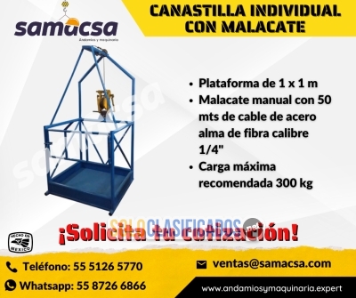 Canastilla individual con malacate... 