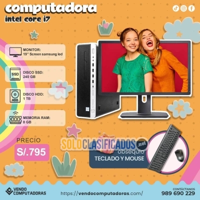 Solo Clasificados - TU NUEVA PC INTEL I7 COMPLETA Y LISTA PARA USAR ¡CONTACTA YA! - imagen: 5