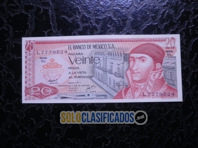 Billete de 20 pesos del año 1973 de Morelos. Nuevo, sin circular... 