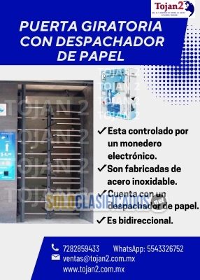 Solo Clasificados - PUERTA GIRATORIA CON DESPACHADOR DE PAPEL - imagen: 1