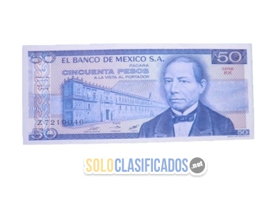 Billete de Benito Juárez de 50 pesos de México. Nuevo... 