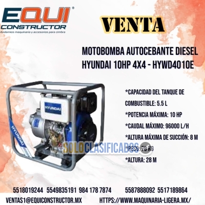 Venta motobomba autocebante a diesel hywd4010e... 