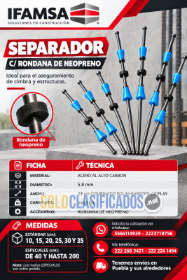 TIRANTE MOÑO SEPARADOR NEOPRENO...