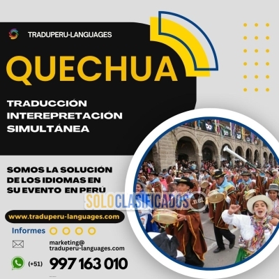 Traductor QUECHUA simultáneo  LIMA PERU... 