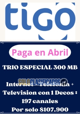 Tigo TV más internet 200 megas y teléfono... 