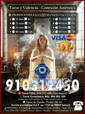 SUPER OFERTAS EN TAROT VISA LINEA DIRECTA CON VIDENTES/ CLARIVIDE...