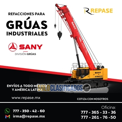 Refacciones y partes para grúas INDUSTRIALES SANY... 