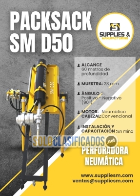 EQUIPO PACKSACK SM D50  (PERFORADORA NEUMATICA DIAMANTINA)... 