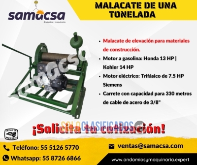 Malacate a gasolina de 1 ton... 