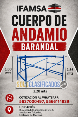 Cuerpo de andamio barandal en Puebla...